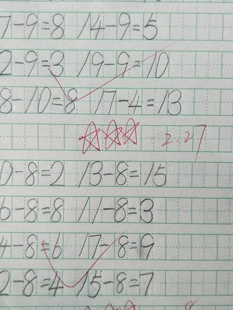 一年级小学生写数字字迹标准如印刷体老师作业就要这么做