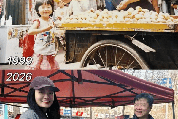 女孩与水果摊主时隔27年的两张同框照获赞171万，店面已成打卡点