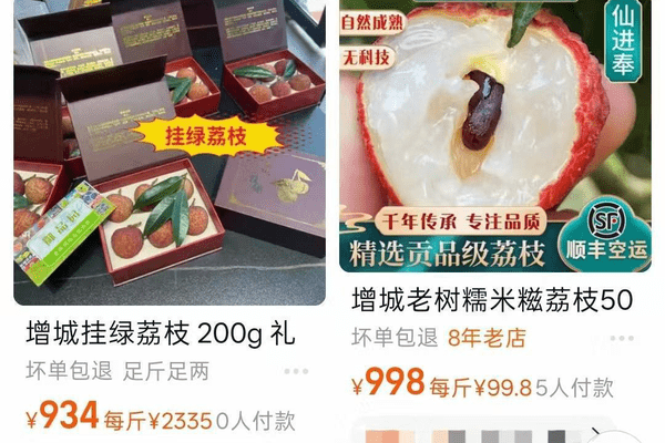 网友称花480元买6颗增城挂绿荔枝，网店客服：送礼很体面，不能和其他品种相提并论