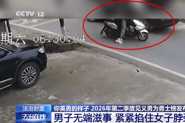 男子当街对女子施暴，69岁大爷上前制止被对方咬掉鼻子并吞入肚中，但始终没松手，死死按住嫌疑人直到民警到来