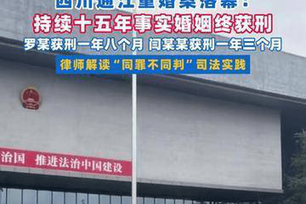 上门女婿出轨女邻居多年，被判重婚罪：男方获刑20个月，女方获刑15个月