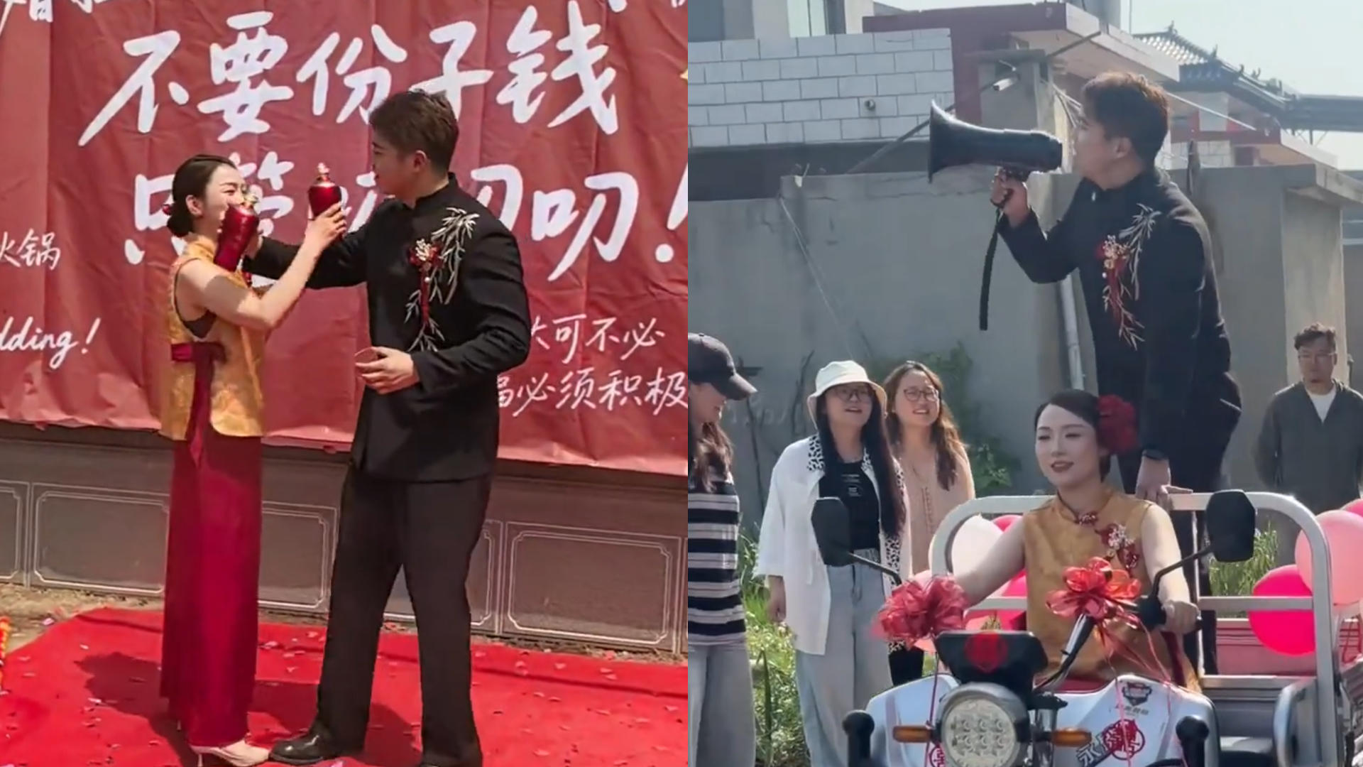不收彩礼！不要份子钱！00后夫妻在农村办火锅婚礼，新郎：只要媳妇高兴咋弄都中