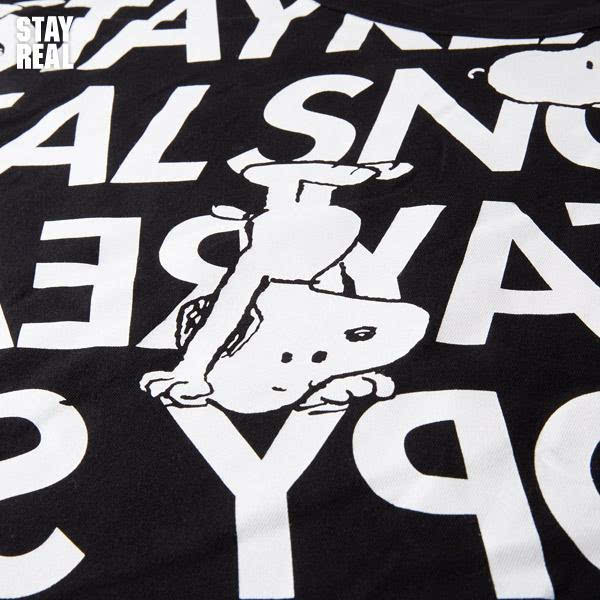 stayreal x snoopy 黑白配史努比t恤