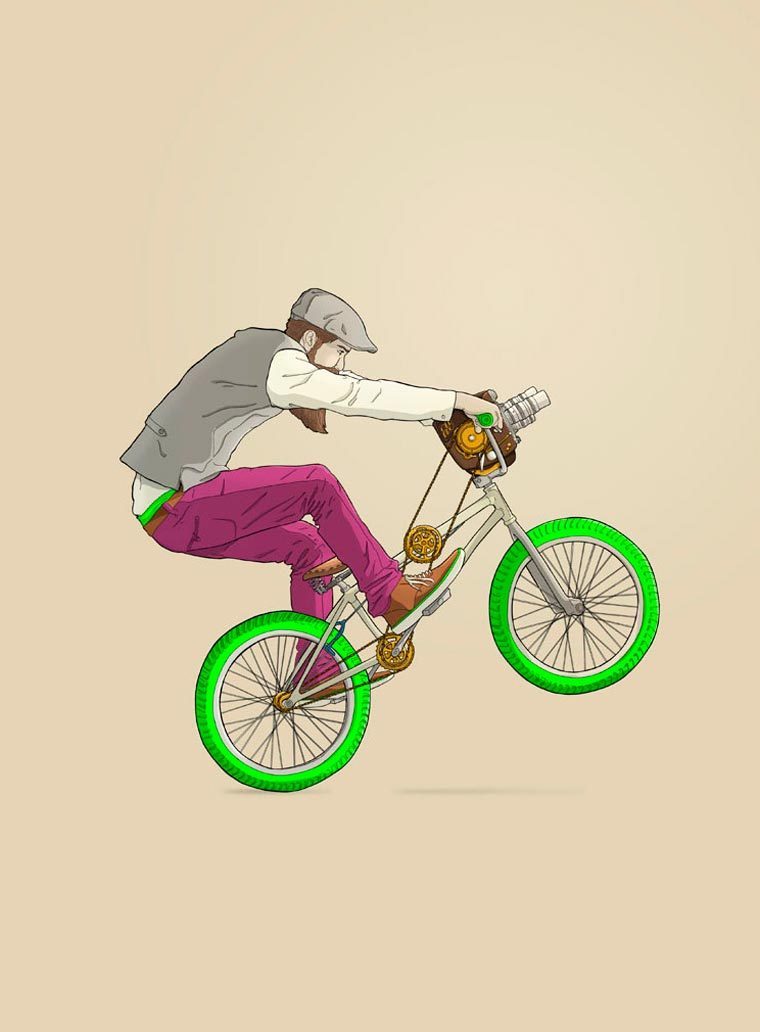 西班牙插画师的艺术混搭 你想象不到的自行车