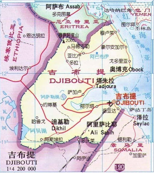 吉布提地图位置图片