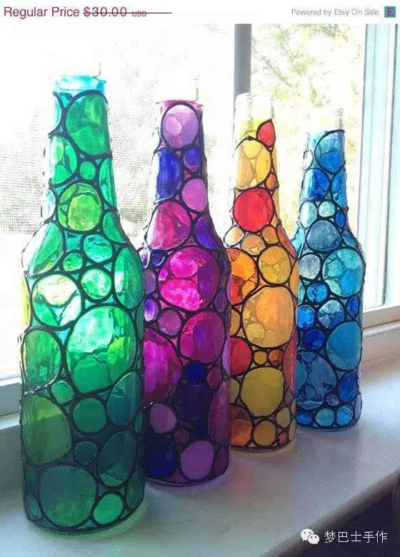 玻璃瓶作画图片