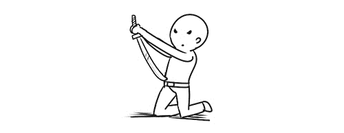 朋友才连比划带说明地说,就是切腹.