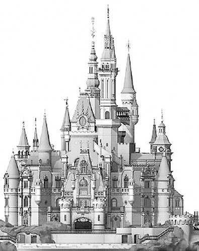 迪士尼城堡图片素描图片