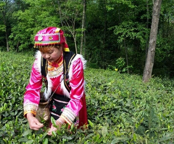 "为主题的第四届中国羌茶节在四川北川羌族自治县擂鼓镇盖头村举行