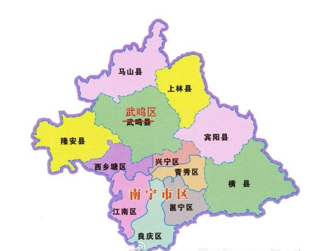 南宁地区地图显示图片