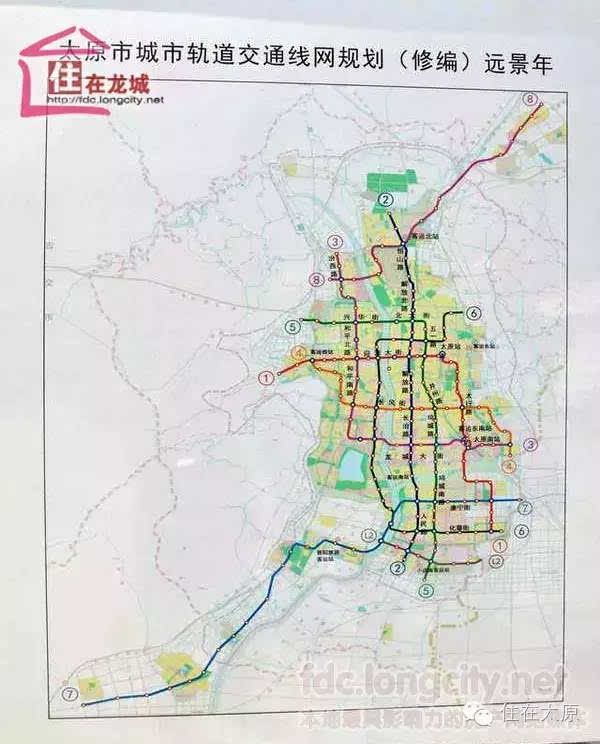 貫穿太原,陽曲,清徐 地鐵1-8號線完整站點出爐