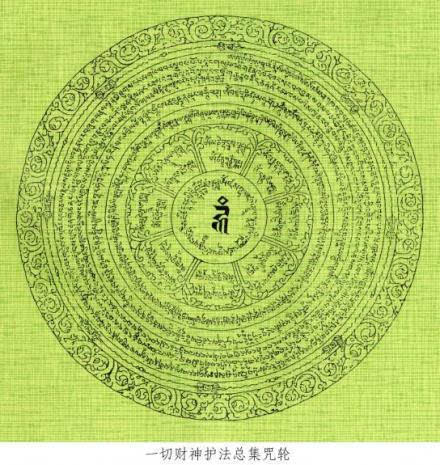 佛教手机壁纸咒轮绿色图片