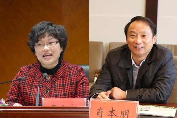 涟水县长王向红(左)接任中共涟水县委书记,免去肖本明(右)中共涟水