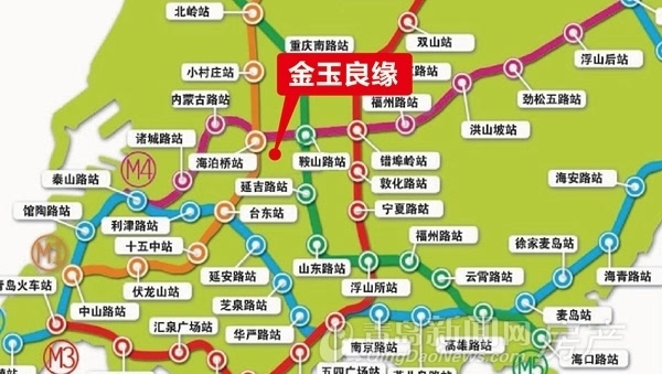 金玉良缘紧邻地铁1号线海泊桥站和4号线鞍山路站点金玉良缘紧邻地铁8