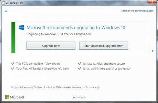 Windows 10免费升级期限已不到50天 截止日期为7月29日