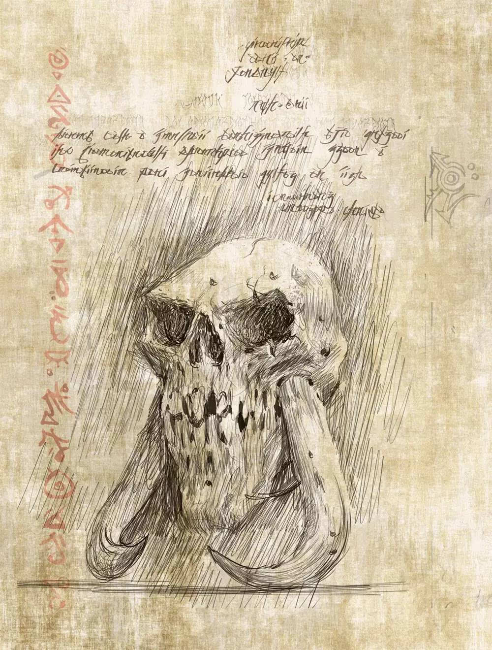 古尔丹之颅手稿▲半兽人迦罗娜的眼睛,耳朵甚至颈链的细节特点