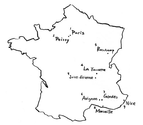 法国地图手绘简图图片