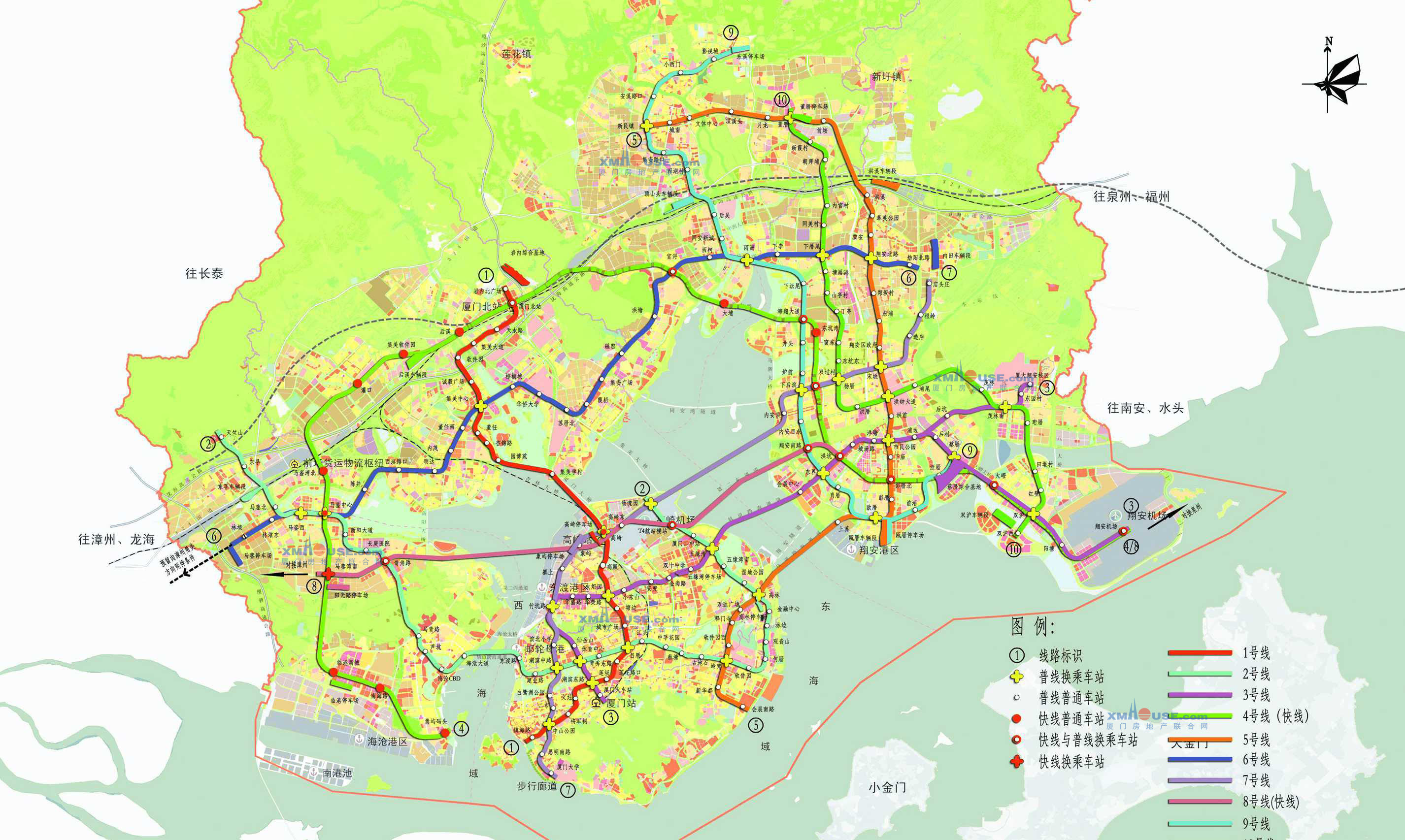 厦门8条地铁或扎堆经过翔安 4,6,9号线串环湾区域