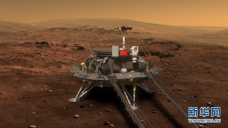 中国首个火星探测器和火星车外观设计构型公布