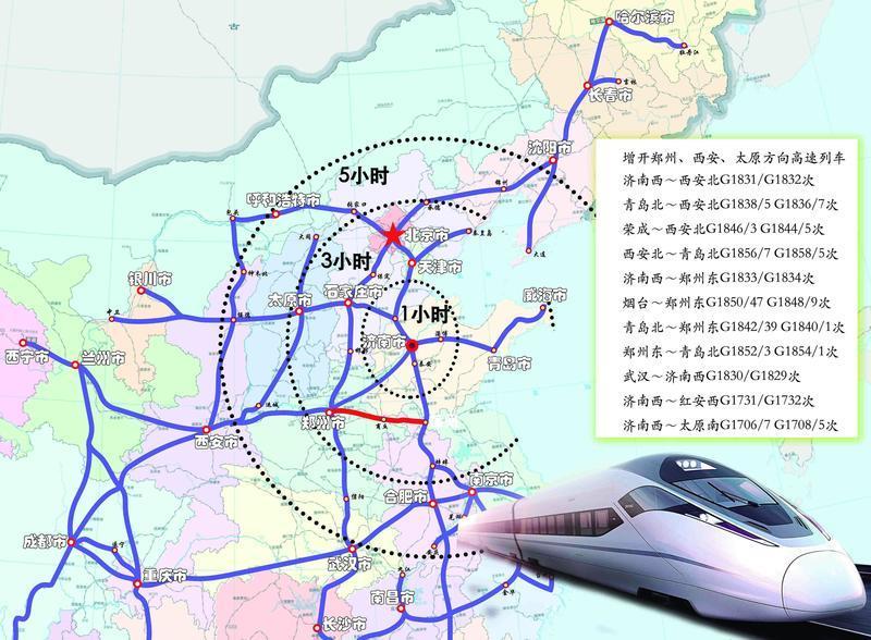 山東9月乘高鐵直達21個直轄市省會 濟南到西安只需5小時