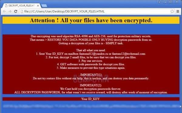 勒索软件伪装成Windows更新程序加密受害者文件