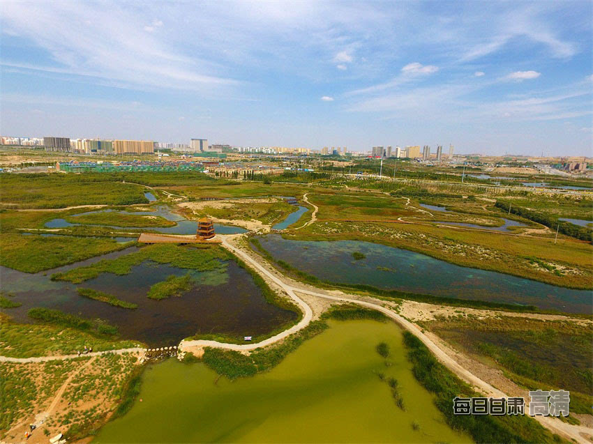 无人机航拍兰州新区秦王川国家湿地公园(高清组图)