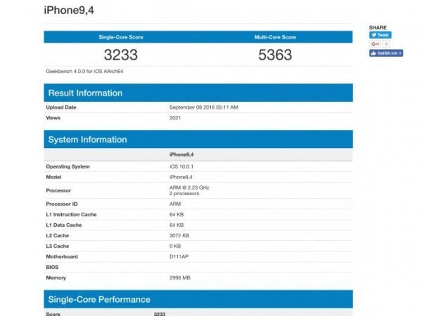 iPhone 7 Plus硬件曝光：CPU主频2.23GHz＋3GB内存