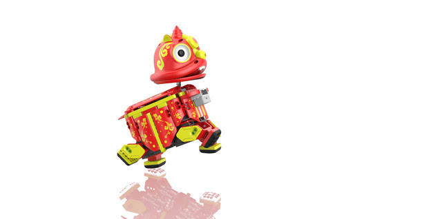 优必选首款摇头jimu机器人喜年狮舞狮庆新年