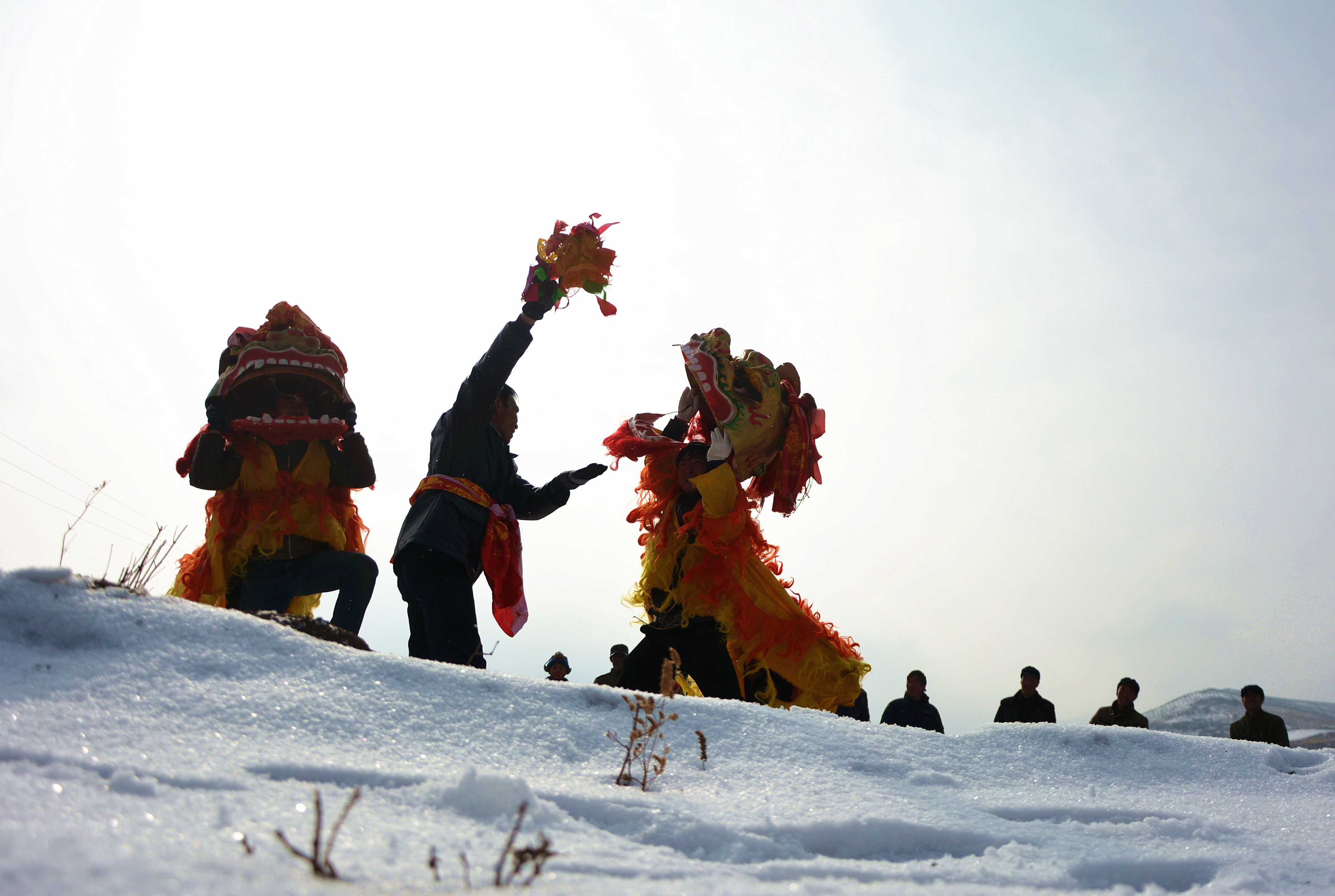 雪地排练社火迎新春