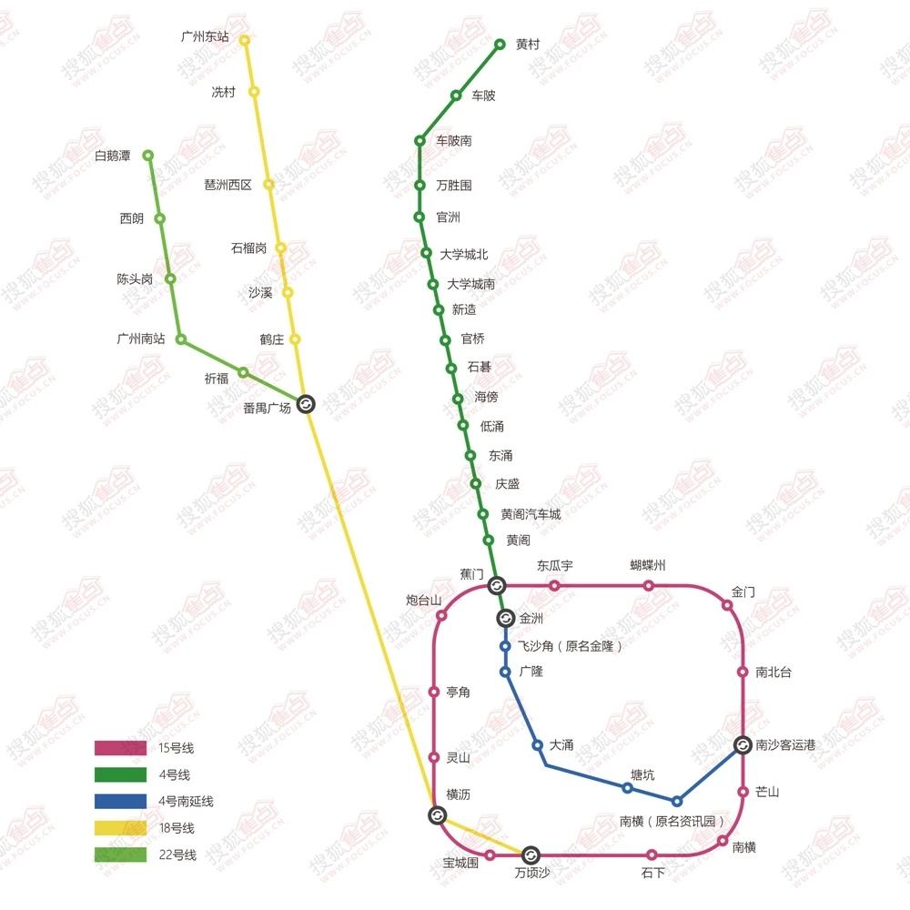 独家南沙最新地铁线路图出炉附沿线楼盘涨幅