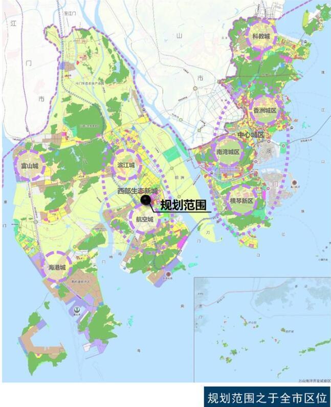西部中心城区b片区规划范围:位于珠海市金湾区,西临机场北路,东临
