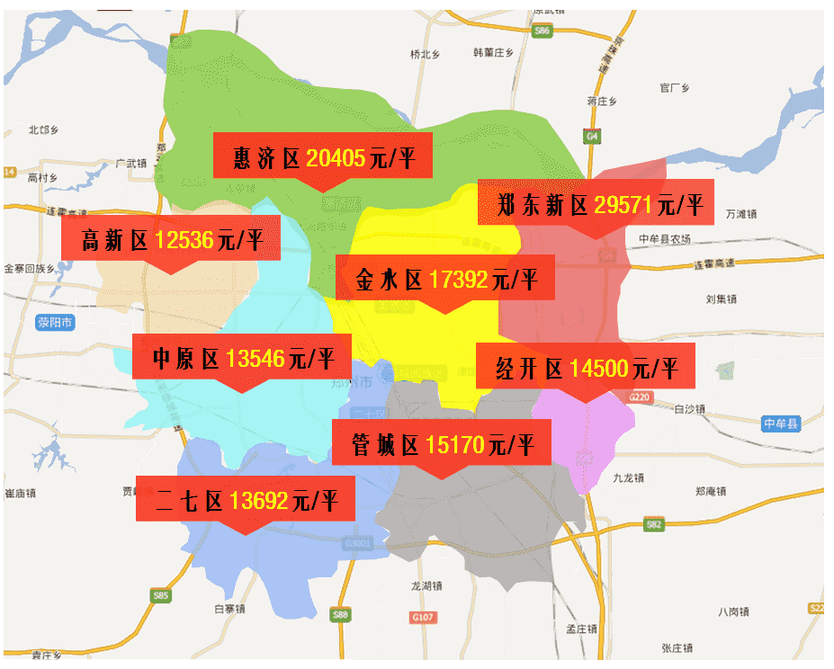 你买得起哪的房子?郑州8大区4环线房价解析