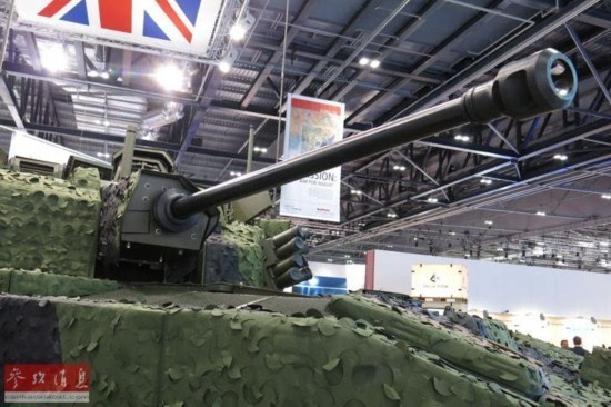 阿贾克斯(ajax)步兵战车的炮塔主炮特写.