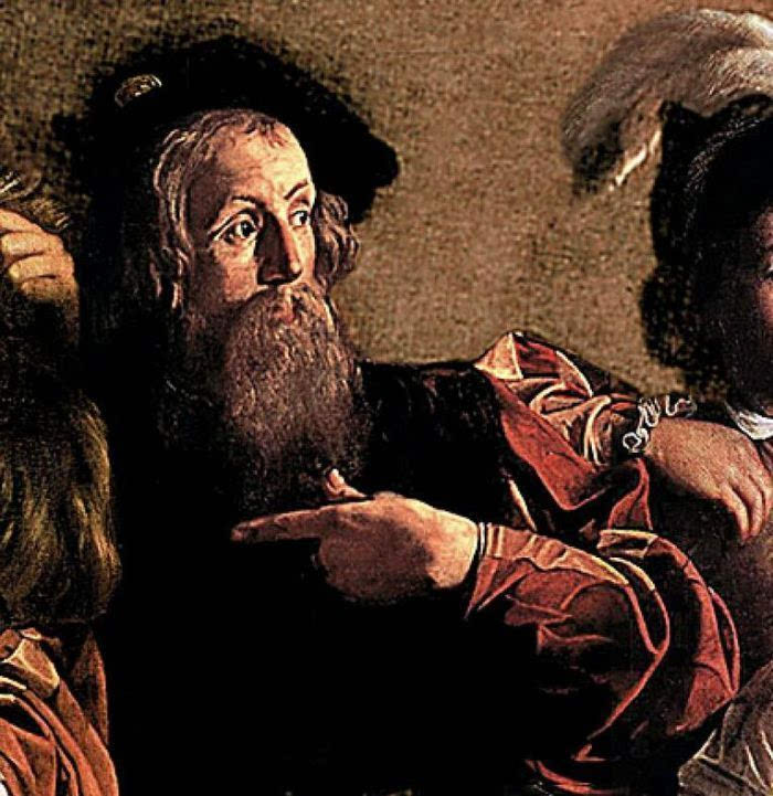 米开朗基罗·梅里西·达·卡拉瓦乔,基督召唤圣马太(局部)这个画面