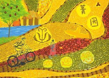 川农大学生用种子作画绘出乡村新景