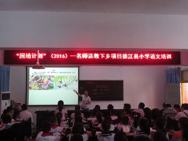 德江县第一小学梅琳老师和贵阳市南明区都市路小学的胡岚老师上展示课