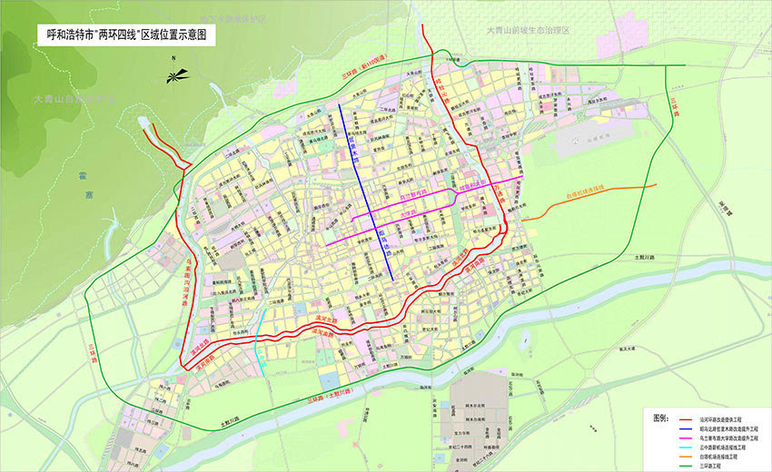 呼和浩特市道路规划图图片