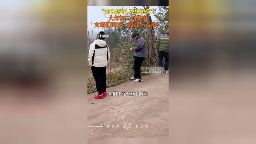 村头游走，无事玩狗！全国女婿来丈母娘家都是统一状态？