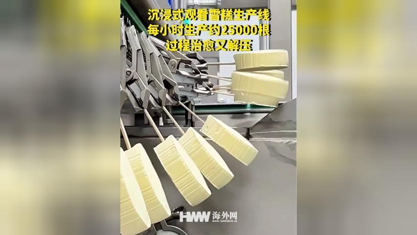 沉浸式观看雪糕生产线 每小时生产约25000根 过程治愈又解