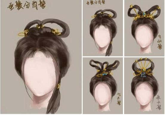 而女性的发型则是如下图:四方髻的样子就如下图所示:首先,古代女扮