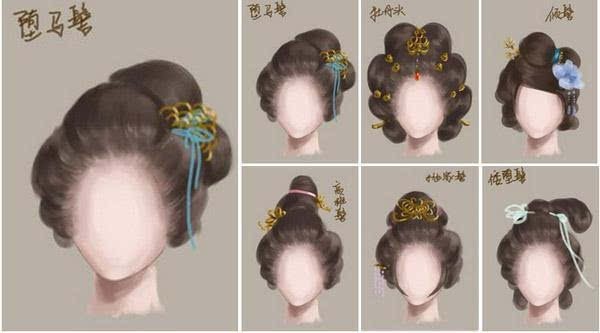 而女性的发型则是如下图:四方髻的样子就如下图所示:首先,古代女扮
