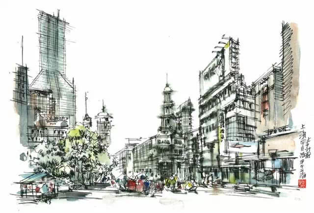 南京路步行街陆家嘴见惯了真实的上海,看看手绘版的上海地标有多美~市