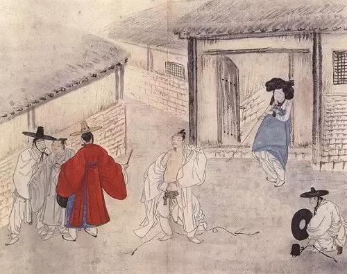 女性春情与风俗朝鲜王朝画家申润福的画风