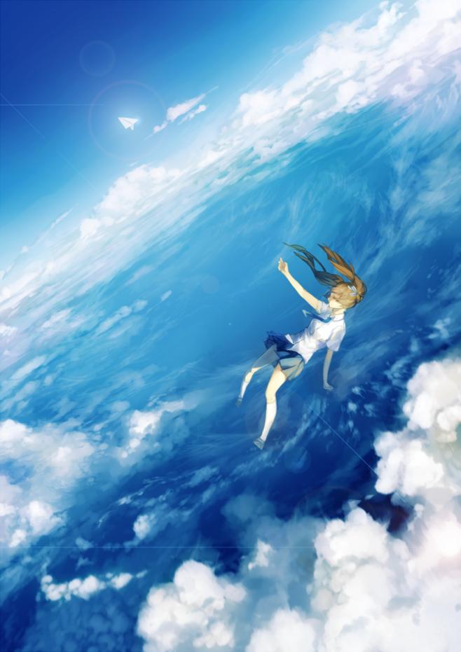 动漫卡通伤感蓝色系清新意境唯美插画时尚中透着可爱:创意时尚手绘