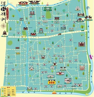 扬州旅游地图手抄报图片