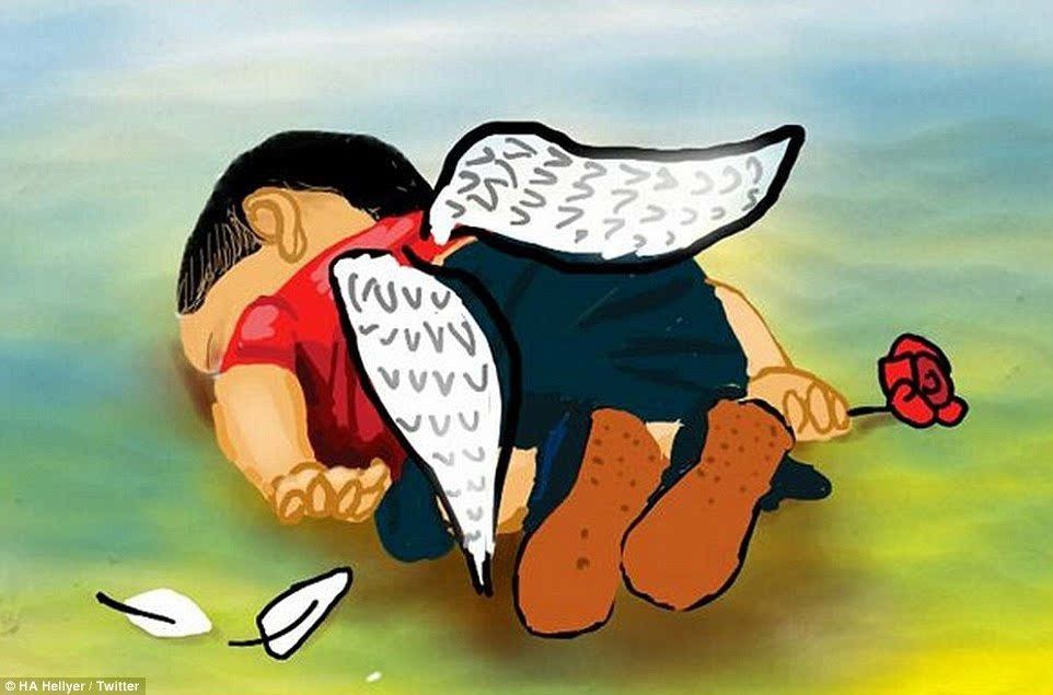 叙利亚儿童死在沙滩图片