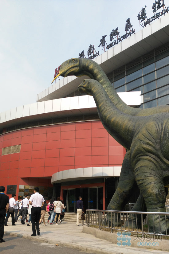 河南省地质博物馆看恐龙网媒记者弄清先有鸡还是先有蛋