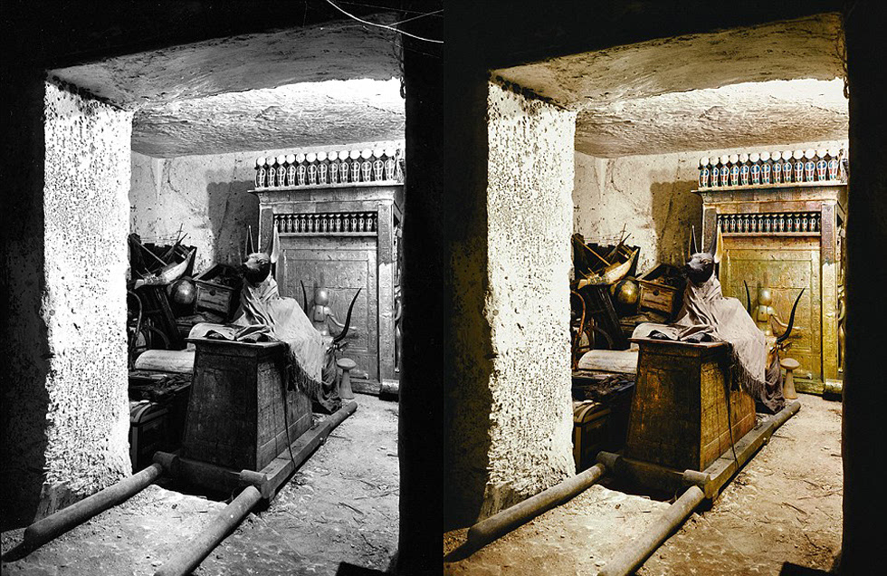 埃及少年法老图坦卡蒙墓室彩照曝光高清组图