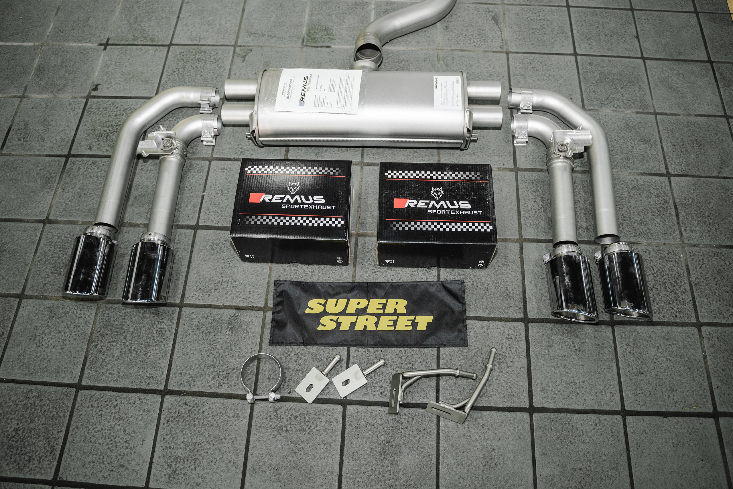 狼头排气奥地利手工制作,奥迪s3改装remus中尾段阀门排气