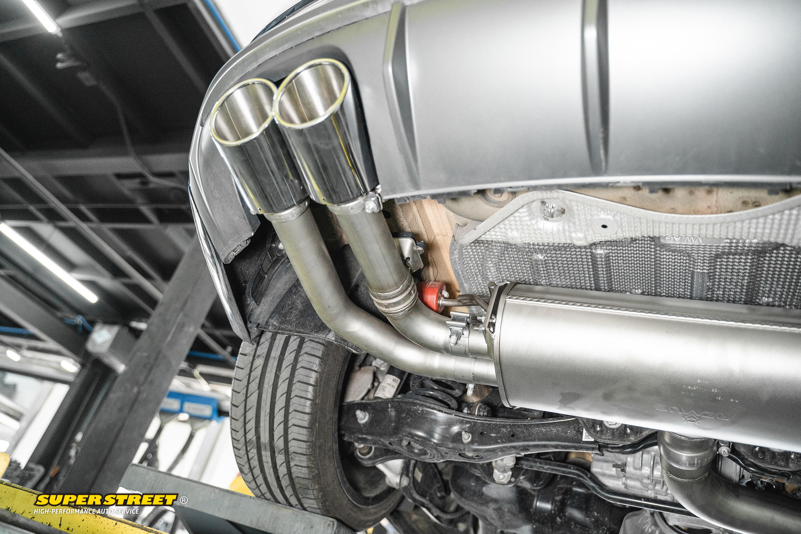 狼头排气奥地利手工制作,奥迪s3改装remus中尾段阀门排气